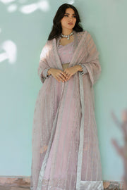 Zarposh Safarnama Festive Embroidered Organza Unstitched 3Pc Suit - SALVIA
