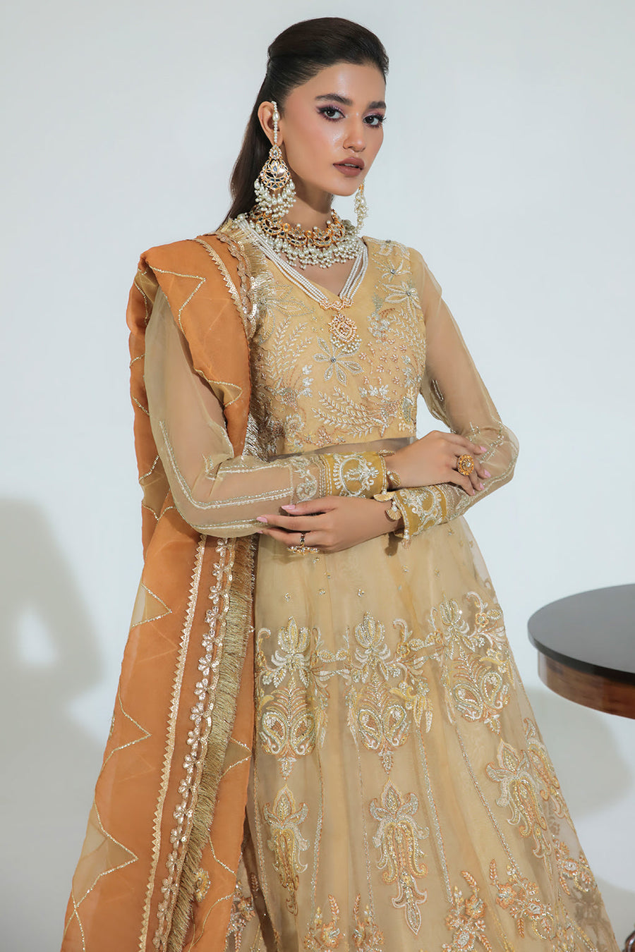 Gulmehr by Avyana Embroidered Organza Unstitched 3Pc Suit - Nuri