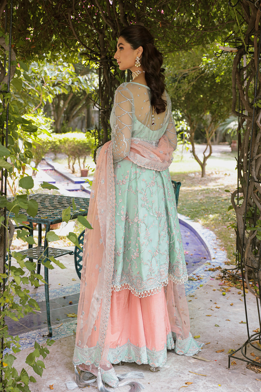 Zarposh Safarnama Festive Embroidered Net Unstitched 3Pc Suit - VIOLA