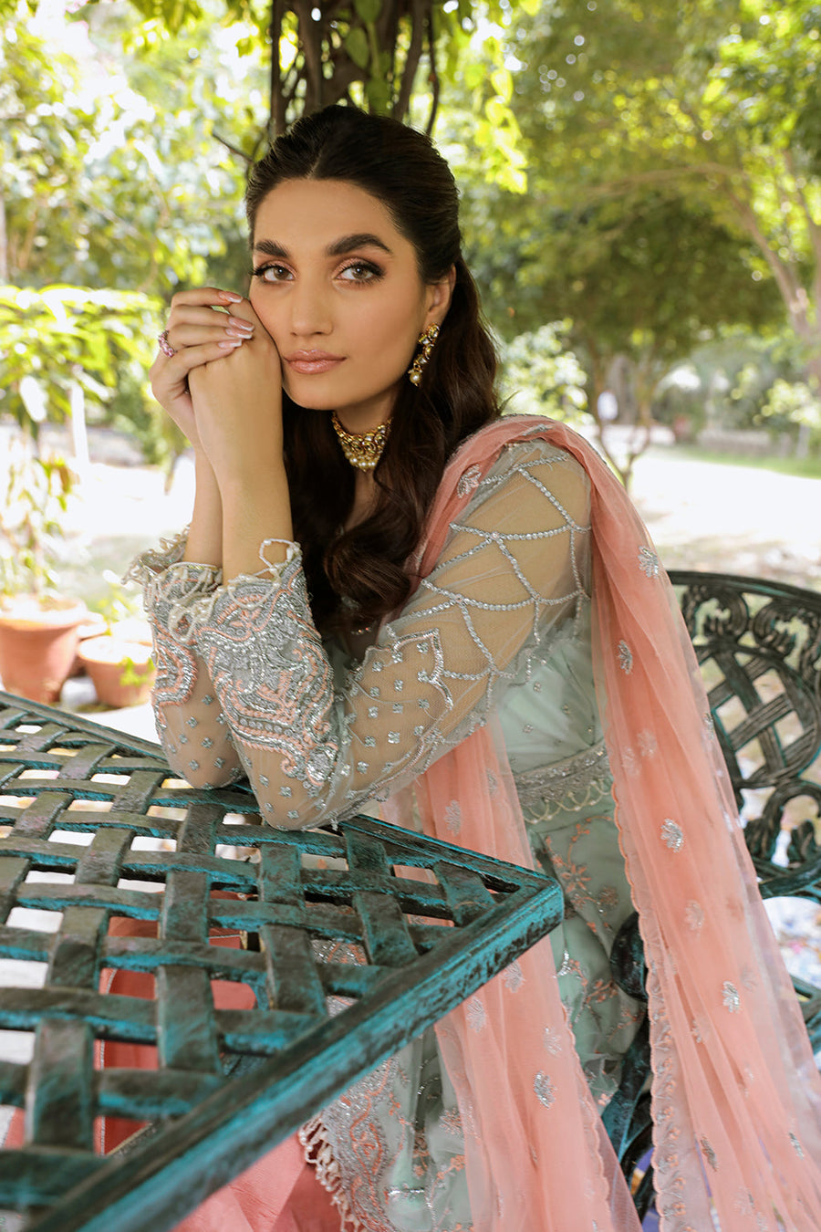 Zarposh Safarnama Festive Embroidered Net Unstitched 3Pc Suit - VIOLA