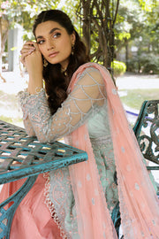 Zarposh Safarnama Festive Embroidered Net Unstitched 3Pc Suit - VIOLA
