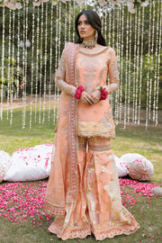 Zarposh Safarnama Festive Embroidered Organza Unstitched 3Pc Suit - PASTELLA