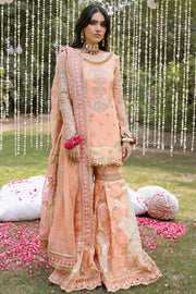 Zarposh Safarnama Festive Embroidered Organza Unstitched 3Pc Suit - PASTELLA
