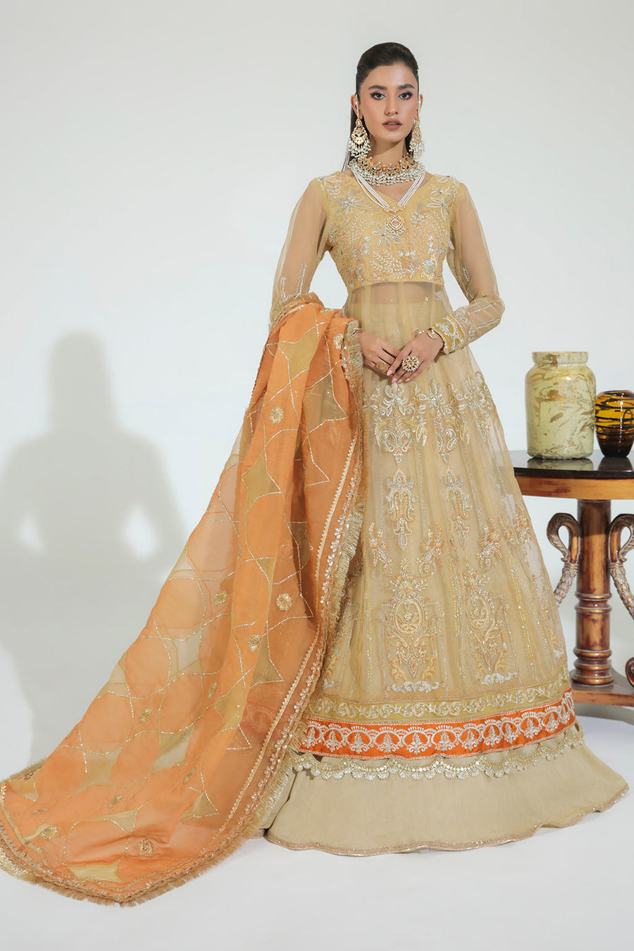 Gulmehr by Avyana Embroidered Organza Unstitched 3Pc Suit - Nuri