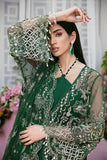 Sardinia La'more Embroidered Poly Net Unstitched 3Pc Suit SR-105 Exotic Emerald