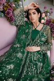 Sardinia La'more Embroidered Poly Net Unstitched 3Pc Suit SR-105 Exotic Emerald