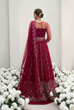 Sardinia La'more Embroidered Poly Net Unstitched 3Pc Suit SR-104 Radiant Ruby