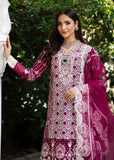 MOK Rang e Noor Embroidered Grip 3Pc Suit Sumbul - Fuchsia