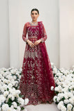 Sardinia La'more Embroidered Poly Net Unstitched 3Pc Suit SR-104 Radiant Ruby