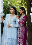MOK Rang e Noor Embroidered Grip 3Pc Suit Sumbul - Fuchsia