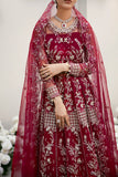 Sardinia La'more Embroidered Poly Net Unstitched 3Pc Suit SR-104 Radiant Ruby