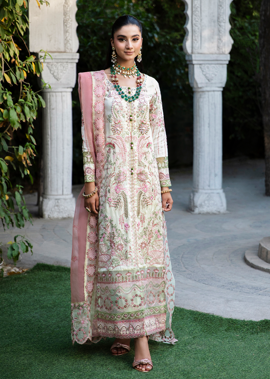MOK Rang e Noor Embroidered Grip 3Pc Suit - Chambeli