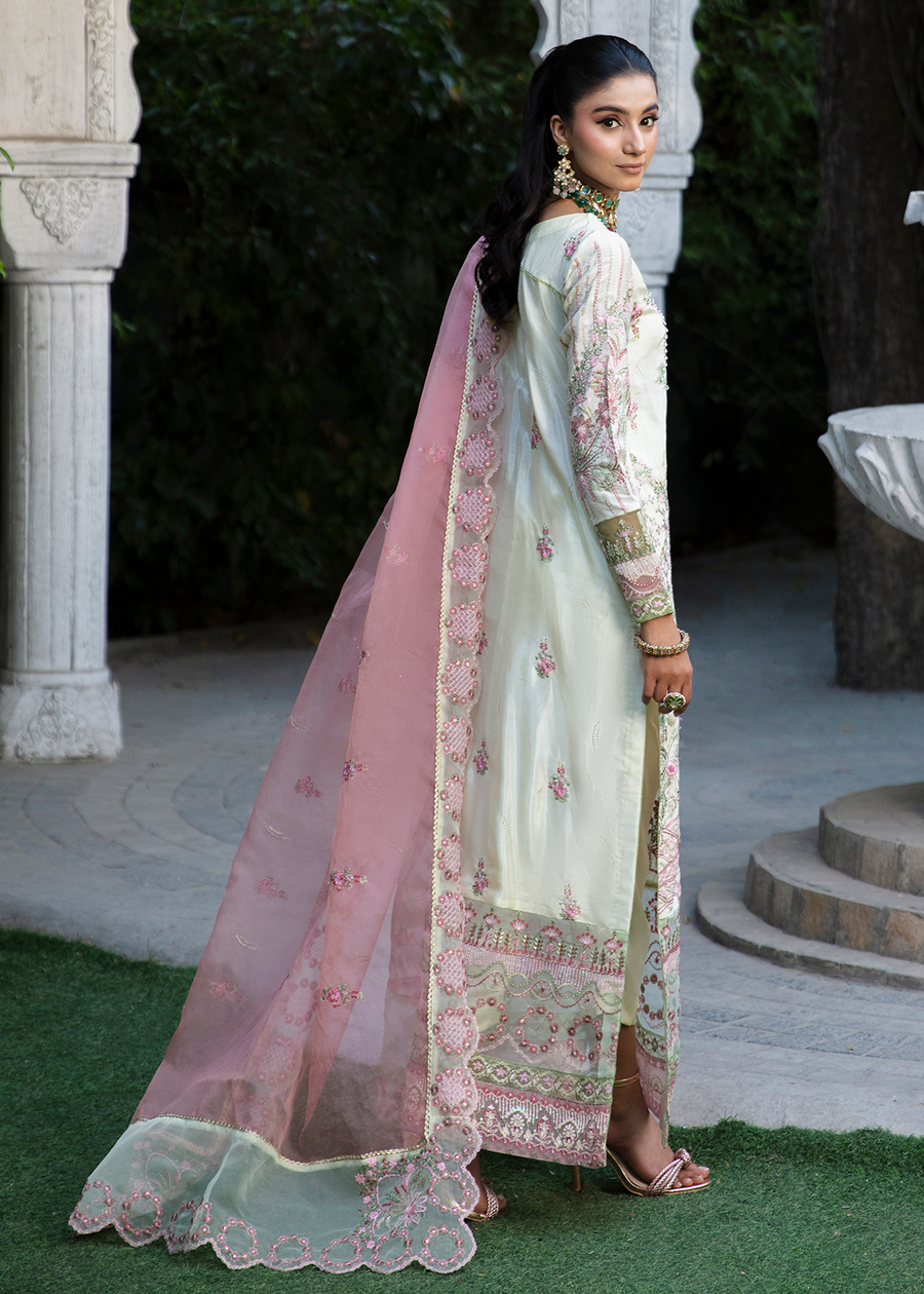 MOK Rang e Noor Embroidered Grip 3Pc Suit - Chambeli