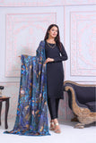 Feathers Digital Printed Khaddar Unstitched 3Pc Suit INDIGO-FT169