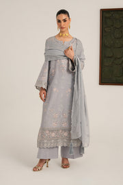 Imrozia Premium Elora Pret Embroidered Cotton 3Pc Suit IP-196 Frost Veil