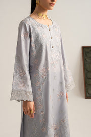 Imrozia Premium Elora Pret Embroidered Cotton 3Pc Suit IP-196 Frost Veil