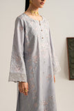 Serene Premium Elora Pret Embroidered Cotton 3Pc Suit IP-196 Frost Veil