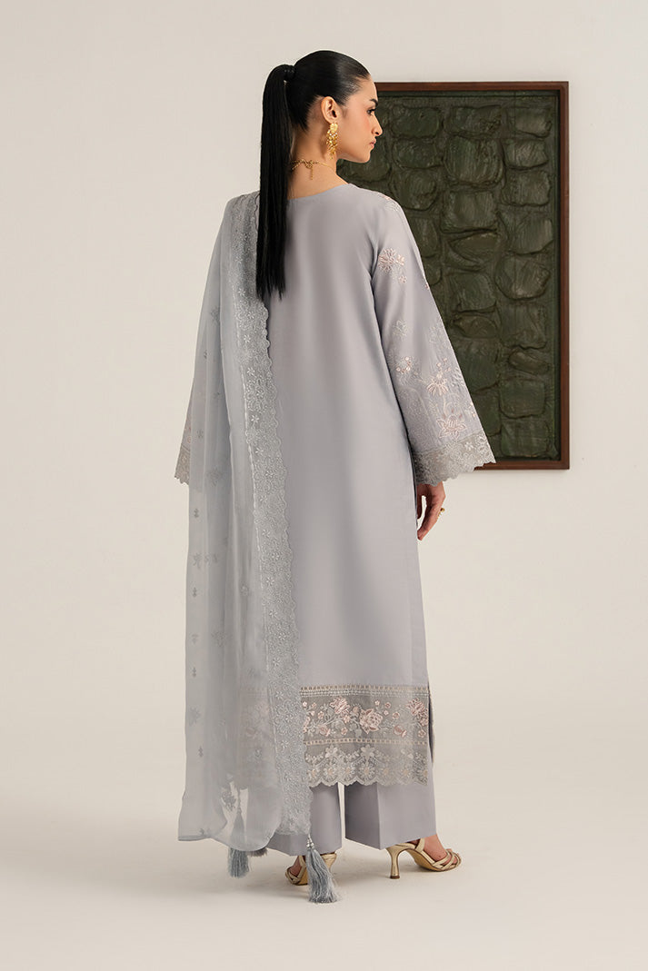 Imrozia Premium Elora Pret Embroidered Cotton 3Pc Suit IP-196 Frost Veil