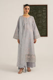 Serene Premium Elora Pret Embroidered Cotton 3Pc Suit IP-196 Frost Veil