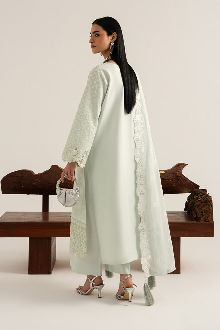 Imrozia Premium Elora Pret Embroidered Cotton 3Pc Suit IP-197 Sage Drift