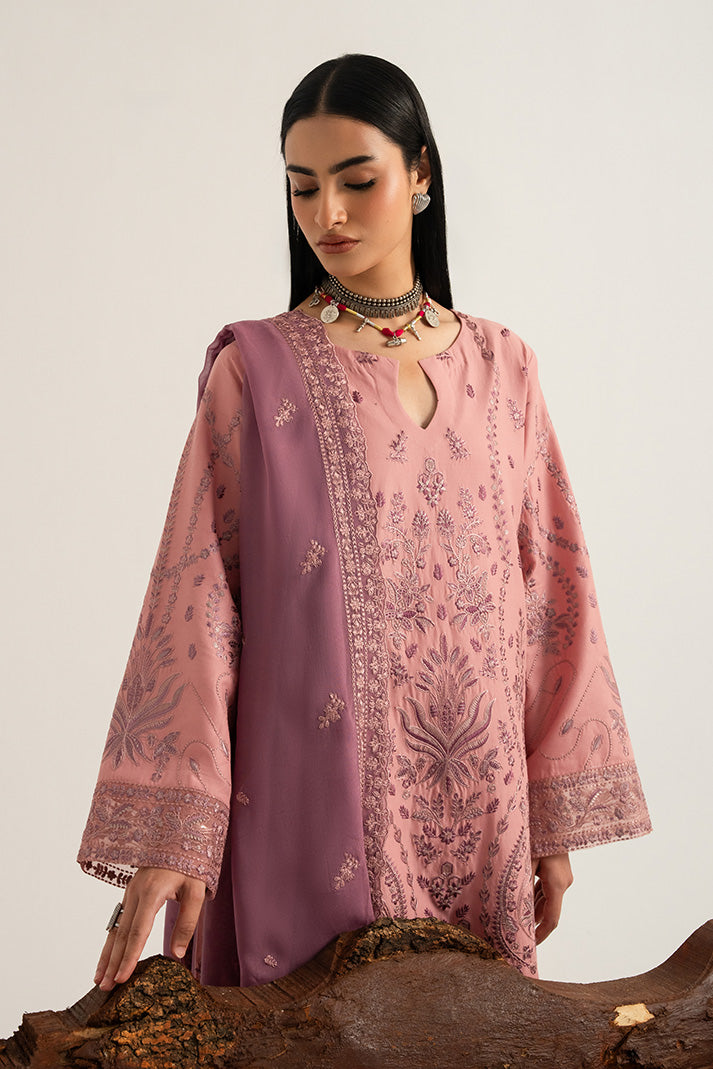 Imrozia Premium Elora Pret Embroidered Cotton 3Pc Suit IP-198 Rose Dune
