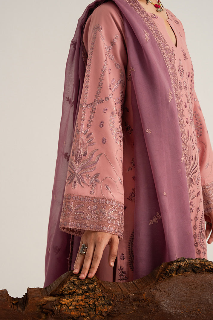 Imrozia Premium Elora Pret Embroidered Cotton 3Pc Suit IP-198 Rose Dune