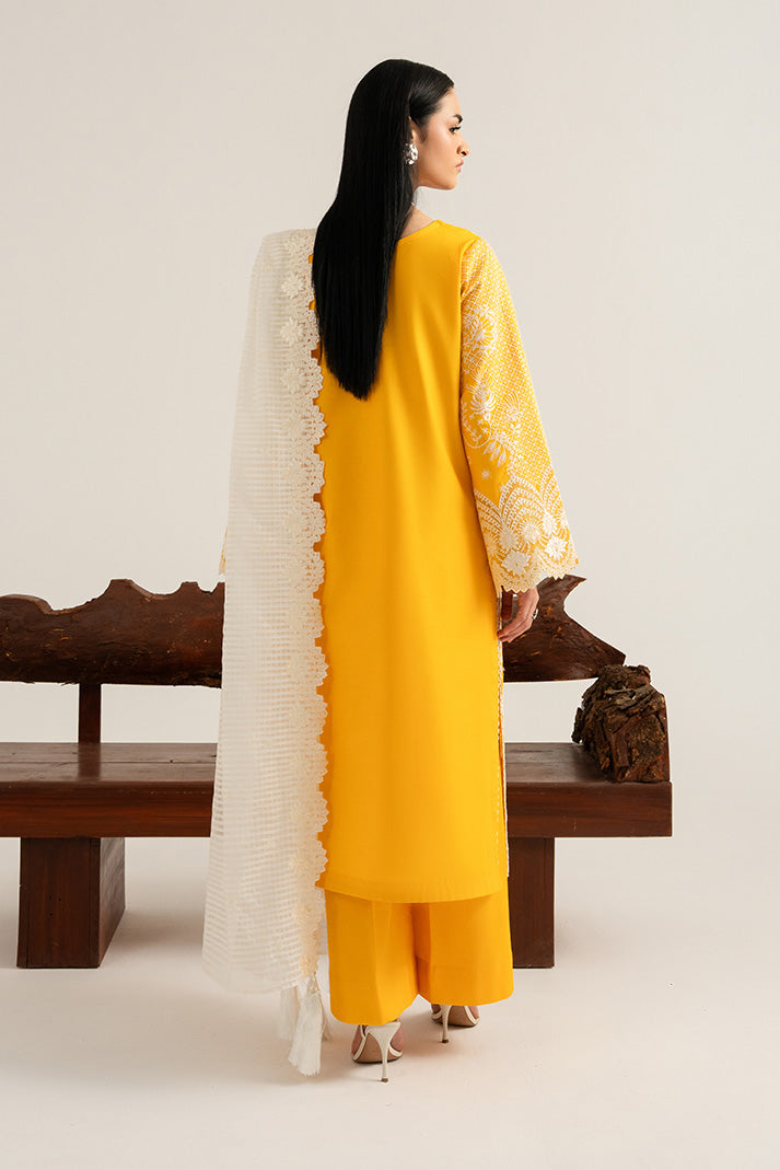 Imrozia Premium Elora Pret Embroidered Cotton 3Pc Suit IP-199 Amber Tide
