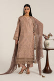 Serene Premium Elora Pret Embroidered Cotton 3Pc Suit IP-200 Cocoa Trace