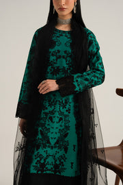 Imrozia Premium Elora Pret Embroidered Cotton 3Pc Suit IP-201 Noir Fern