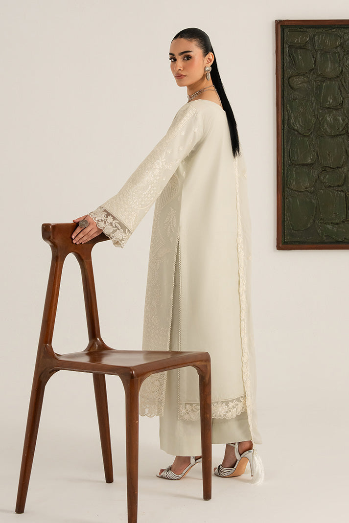 Imrozia Premium Elora Pret Embroidered Cotton 3Pc Suit IP-202 Pearl Loom