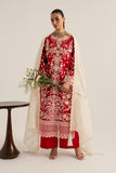 Serene Premium Elora Pret Embroidered Cotton 3Pc Suit IP-203 Rouge Frame