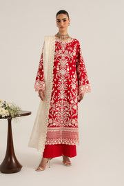 Imrozia Premium Elora Pret Embroidered Cotton 3Pc Suit IP-203 Rouge Frame