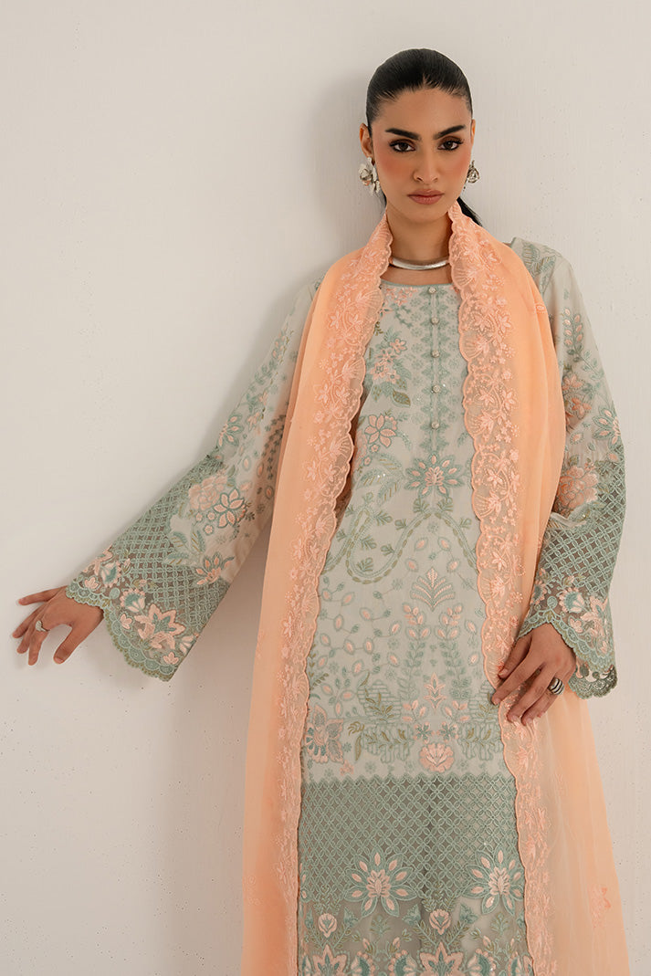 Imrozia Premium Elora Pret Embroidered Cotton 3Pc Suit IP-205 Meadow Tint