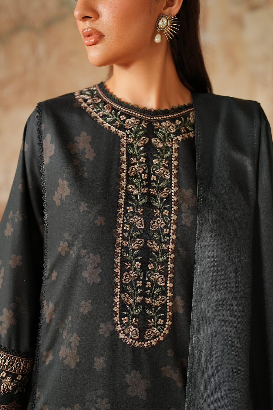 IZNIK Pre Fall Embroidered Viscose Linen Unstitched 3Pc Suit IPF-06