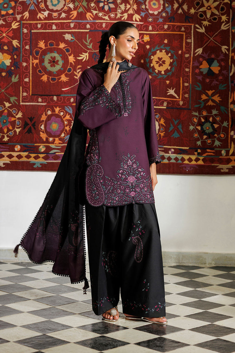 IZNIK Pre Fall Embroidered Viscose Linen Unstitched 3Pc Suit IPF-22