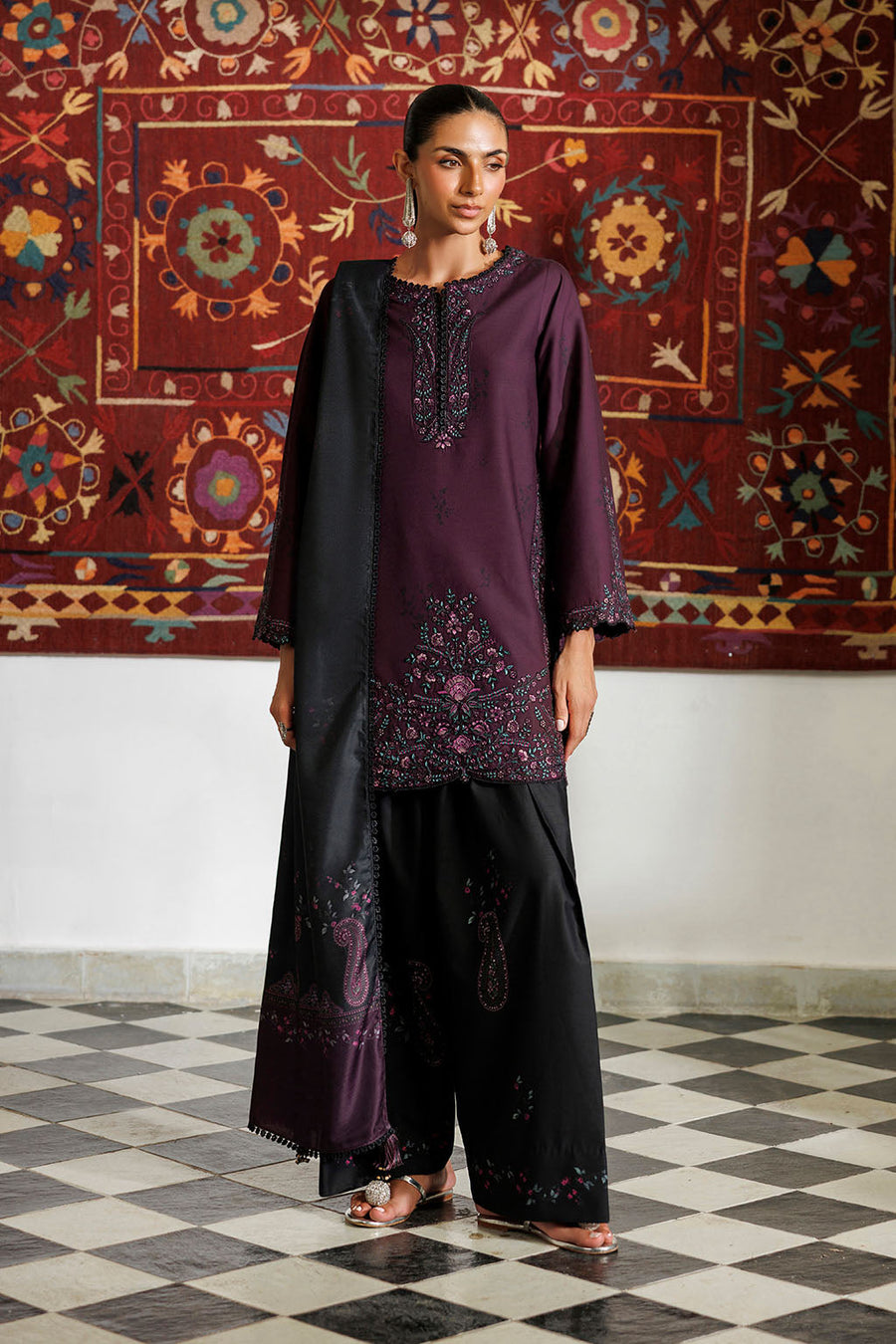 IZNIK Pre Fall Embroidered Viscose Linen Unstitched 3Pc Suit IPF-22
