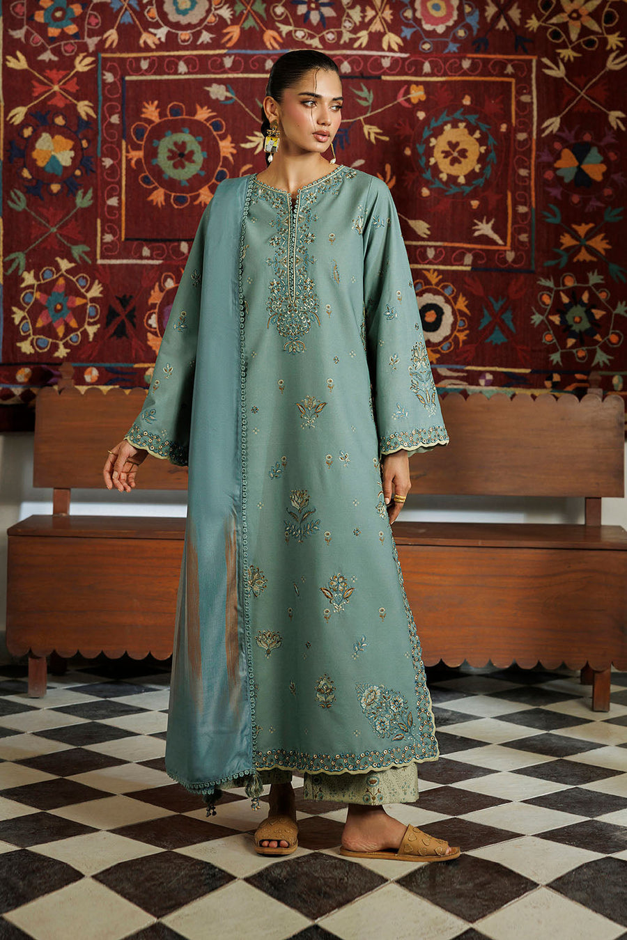 IZNIK Pre Fall Embroidered Viscose Linen Unstitched 3Pc Suit IPF-24