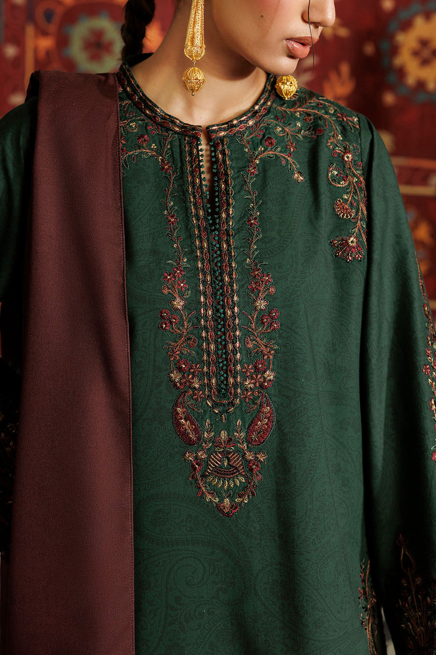 IZNIK Pre Fall Embroidered Viscose Linen Unstitched 3Pc Suit IPF-32
