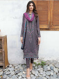 Jazmin Iris Embroidered Fine Slub Unstitched 3 Piece Suit D-07