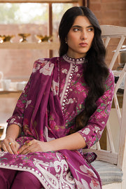 Cross Stitch Eid Lawn Unstitched Embroidered 3Pc Suit D-18 Iris Mauve