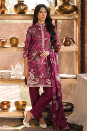 Cross Stitch Eid Lawn Unstitched Embroidered 3Pc Suit D-18 Iris Mauve