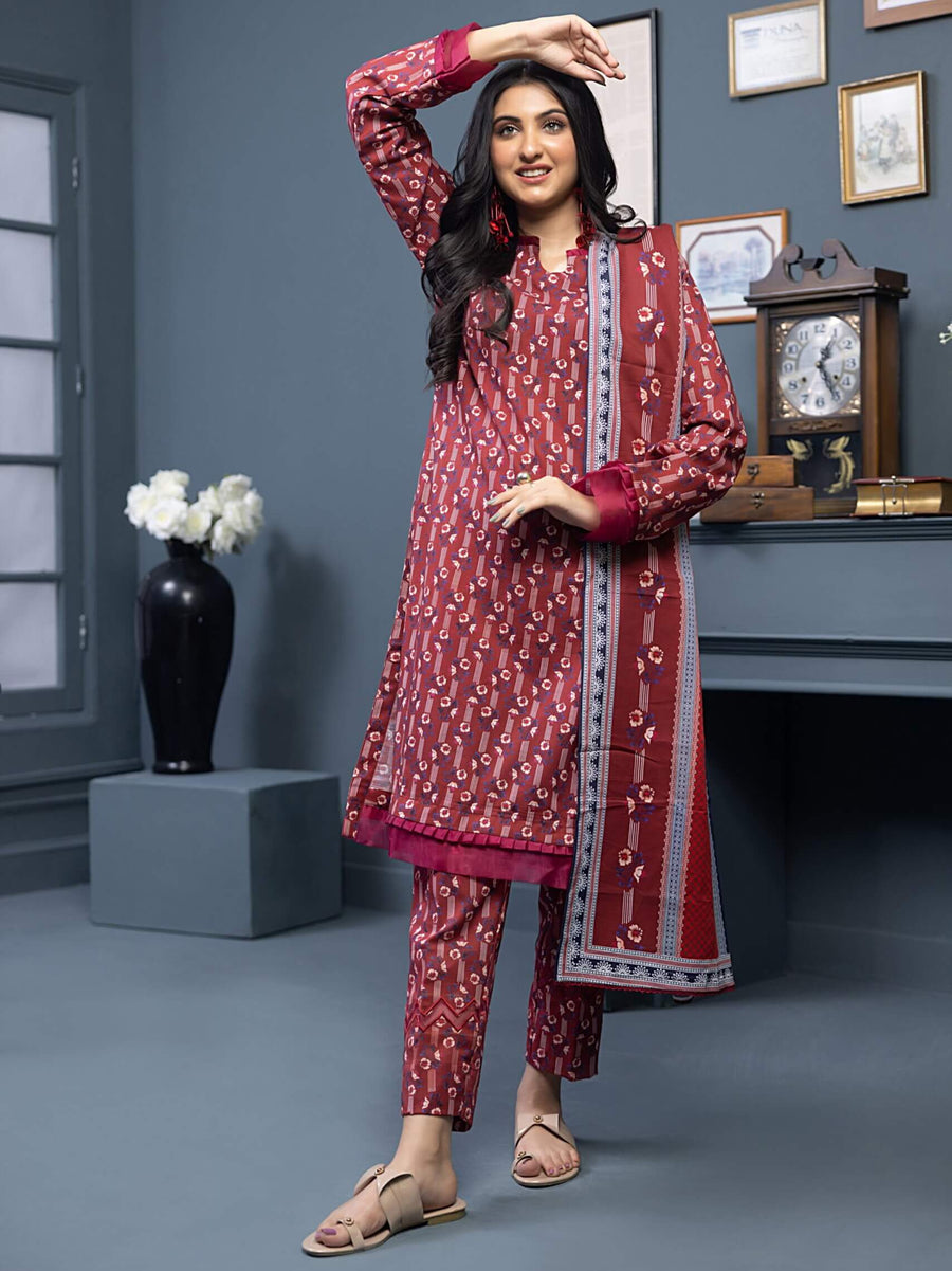 Regalia Identic Separates Printed Khaddar Unstitched 3Pc Suit ISK2-01