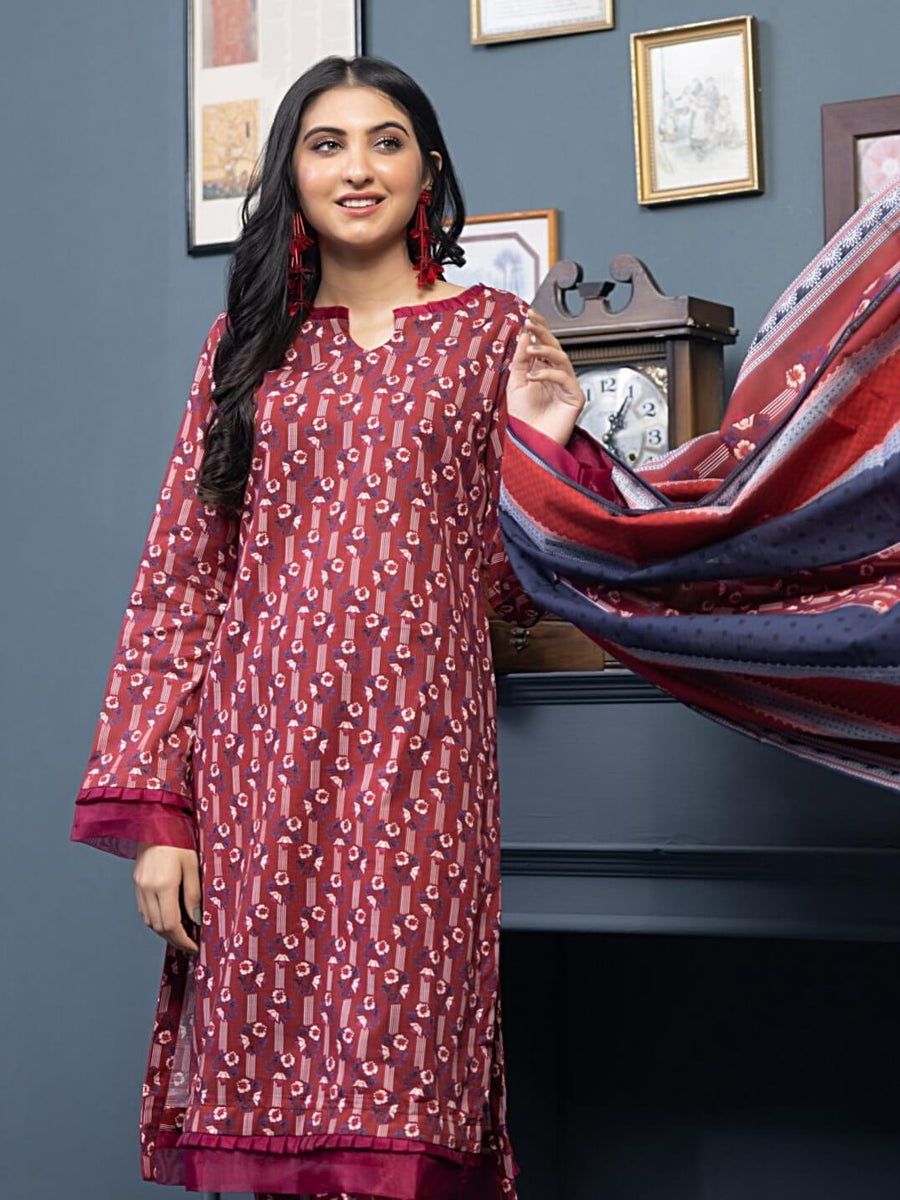 Regalia Identic Separates Printed Khaddar Unstitched 3Pc Suit ISK2-01