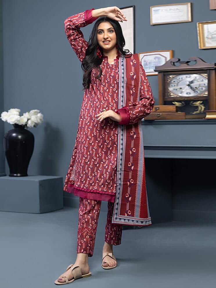 Regalia Identic Separates Printed Khaddar Unstitched 3Pc Suit ISK2-01