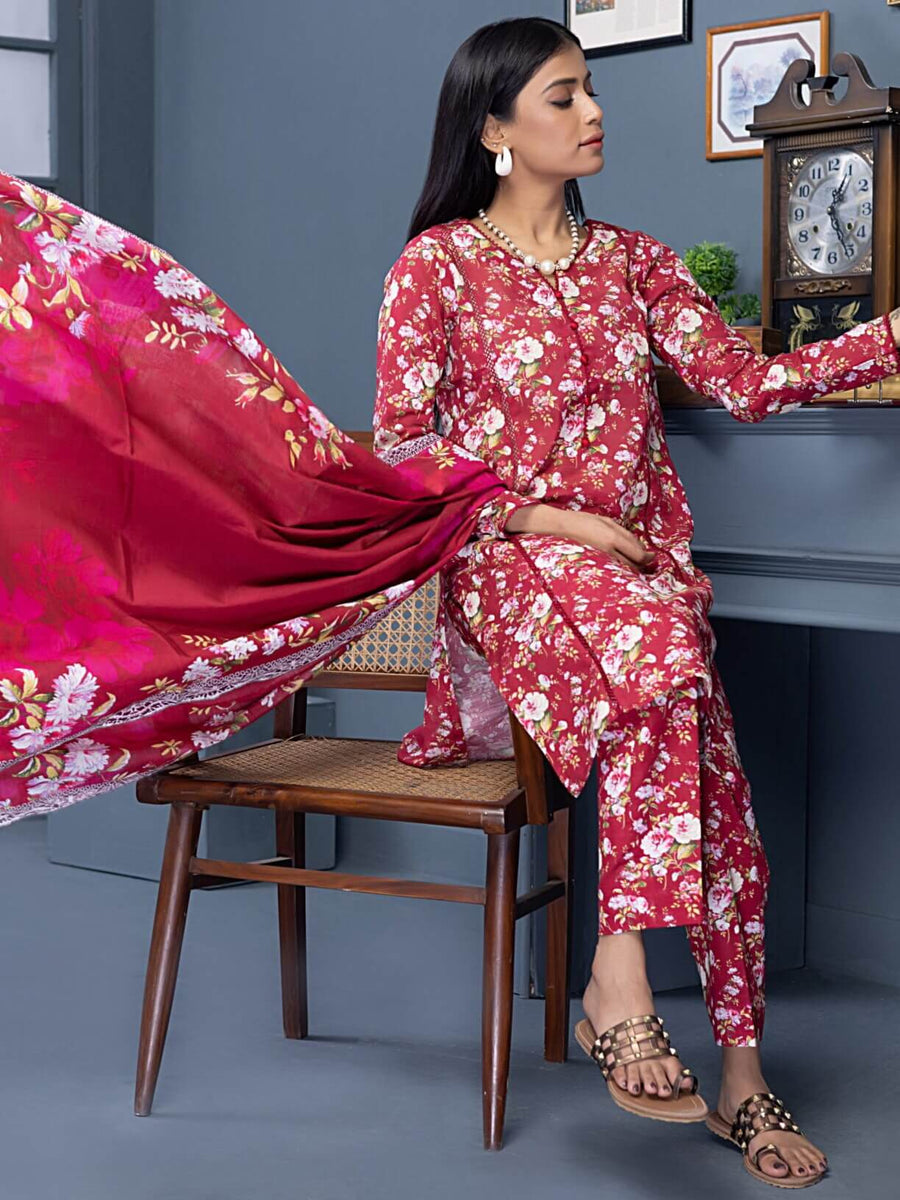 Regalia Identic Separates Printed Khaddar Unstitched 3Pc Suit ISK2-02