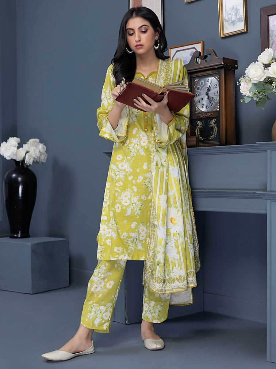 Regalia Identic Separates Printed Khaddar Unstitched 3Pc Suit ISK2-03
