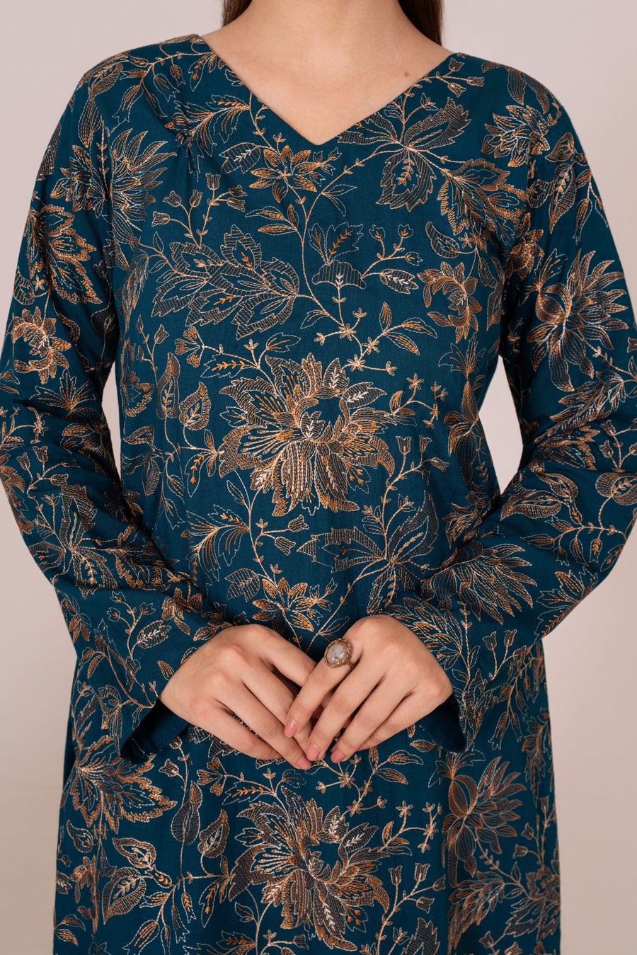Feathers Fully Embroidered Karandi Unstitched 2Pc Suit ISLYN-FT601