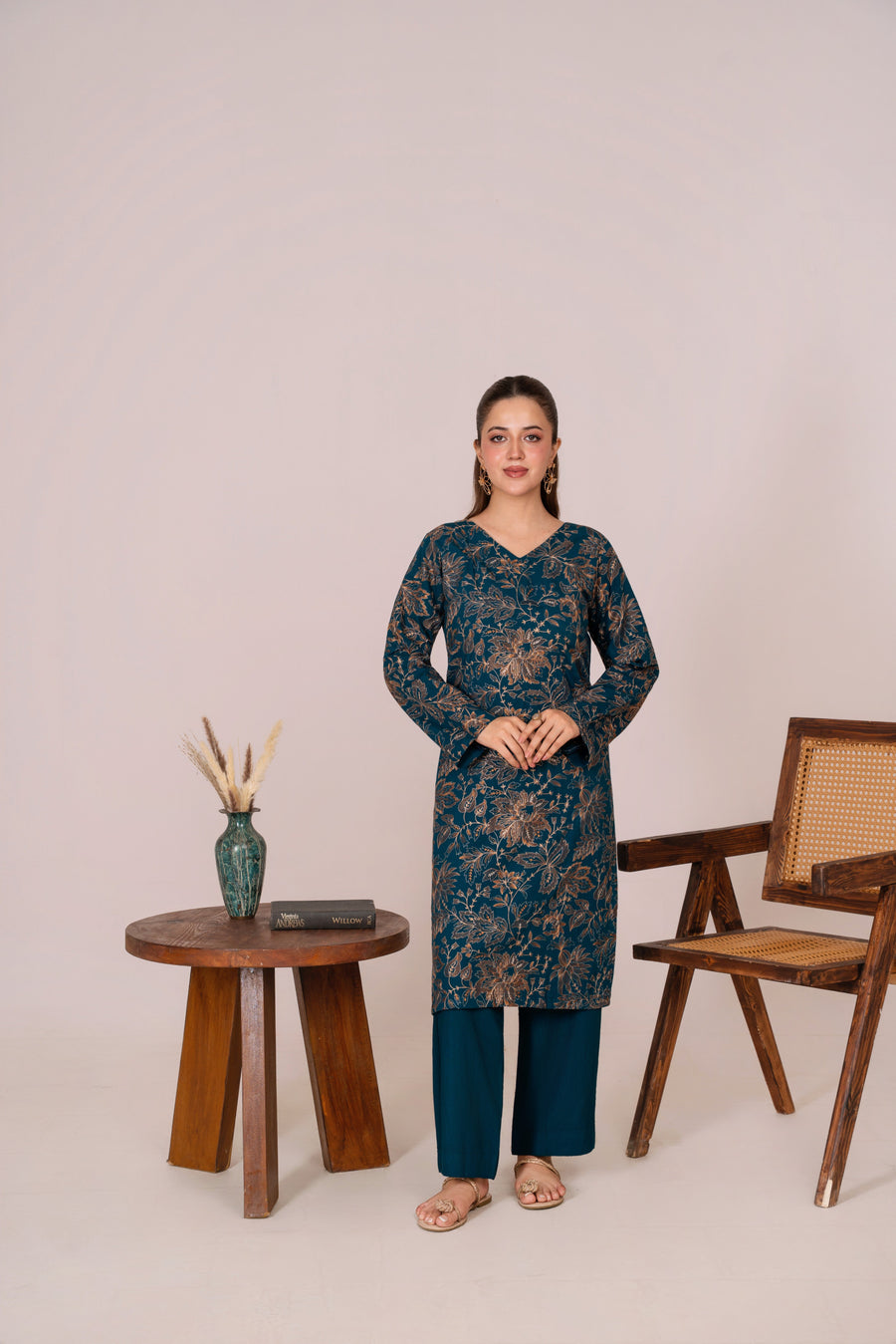 Feathers Fully Embroidered Karandi Unstitched 2Pc Suit ISLYN-FT601