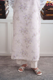 Neeshay Summer Diary Embroidered Lawn Unstitched 3Pc Suit - IVORY BLOOM