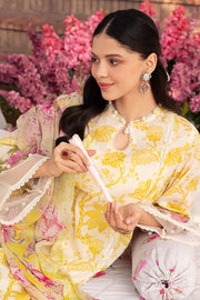 Cross Stitch Eid Lawn Unstitched Embroidered 3Pc Suit D-05 Ivory Garland
